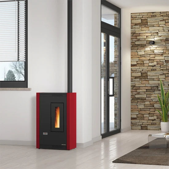 Extraflame belüfteter Pelletofen | LUISELLA 5.0 | 5,1 kW | bordeaux