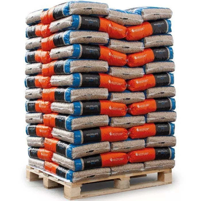 Heizfuxx Holzpellets „Blue“ – 975 kg (65 x 15 kg Säcke)