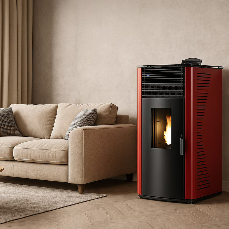 Luft- Pelletofen Anita 12 kW Sannover Bordeaux