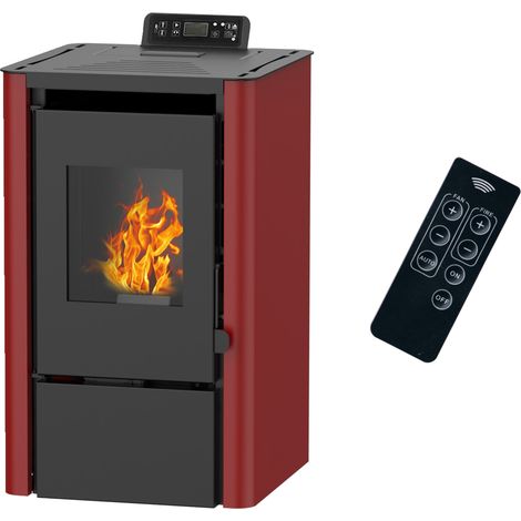 Luft- Pelletofen Anita 9,4 kW Sannover bordeaux