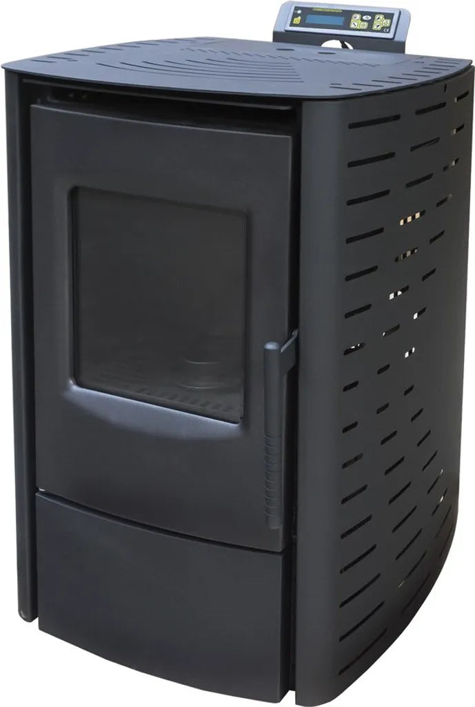 NEMAXX® P6 Pelletofen 6 kW A+ bis 120 m³ – Auto-Reinigungszyklus, ECO-Modus, Wochenprogramm & mechanische Reinigungsunterstützung – Schwarz