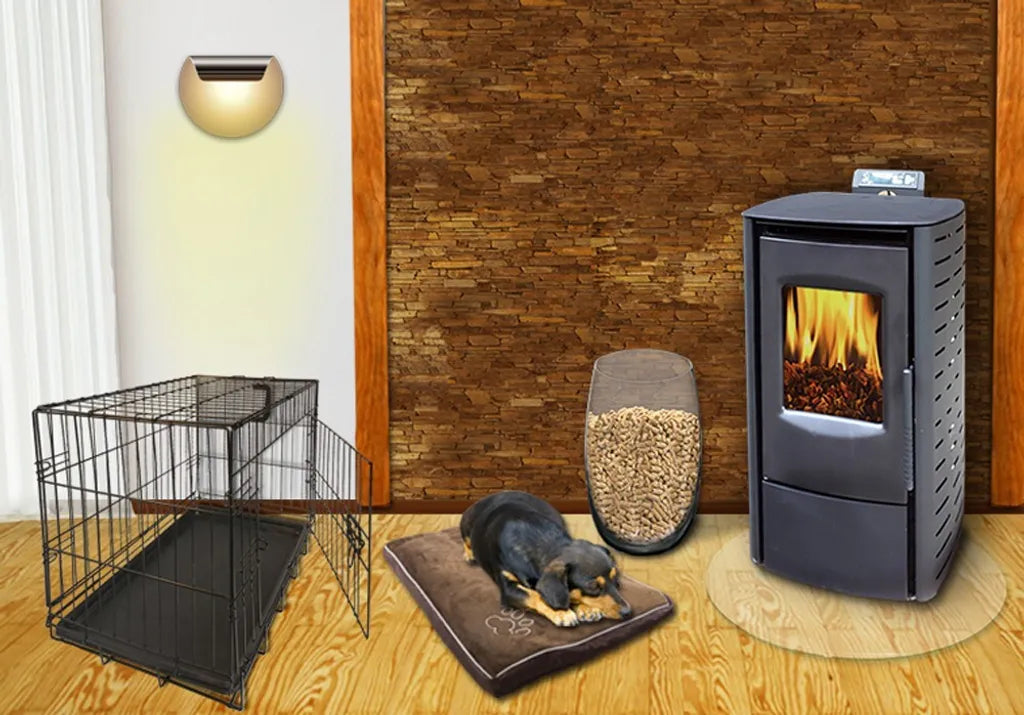 NEMAXX® P6 Pelletofen 6 kW A+ bis 120 m³ – Auto-Reinigungszyklus, ECO-Modus, Wochenprogramm & mechanische Reinigungsunterstützung – Schwarz