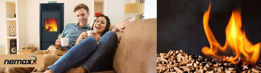 Nemaxx P9 Pelletofen Pelletkaminofen 11kW Kaminofen Heizofen Pellet Ofen Kamin Pelletheizung Heizgerät Kaminheizung Pellets -schwarz- WiFi-Ready