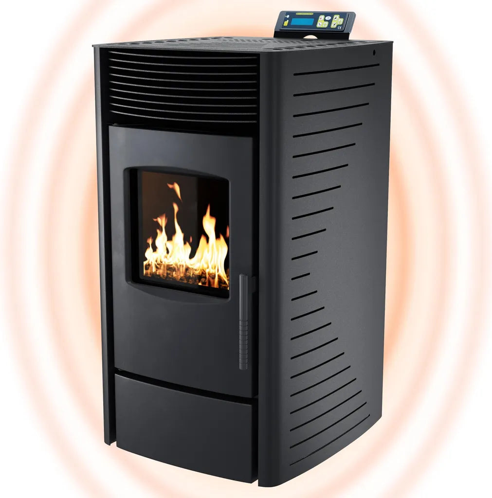 Nemaxx P9 Pelletofen Pelletkaminofen 11kW Kaminofen Heizofen Pellet Ofen Kamin Pelletheizung Heizgerät Kaminheizung Pellets -schwarz- WiFi-Ready