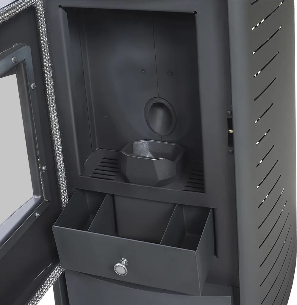 Nemaxx P9 Pelletofen Pelletkaminofen 11kW Kaminofen Heizofen Pellet Ofen Kamin Pelletheizung Heizgerät Kaminheizung Pellets -schwarz- WiFi-Ready