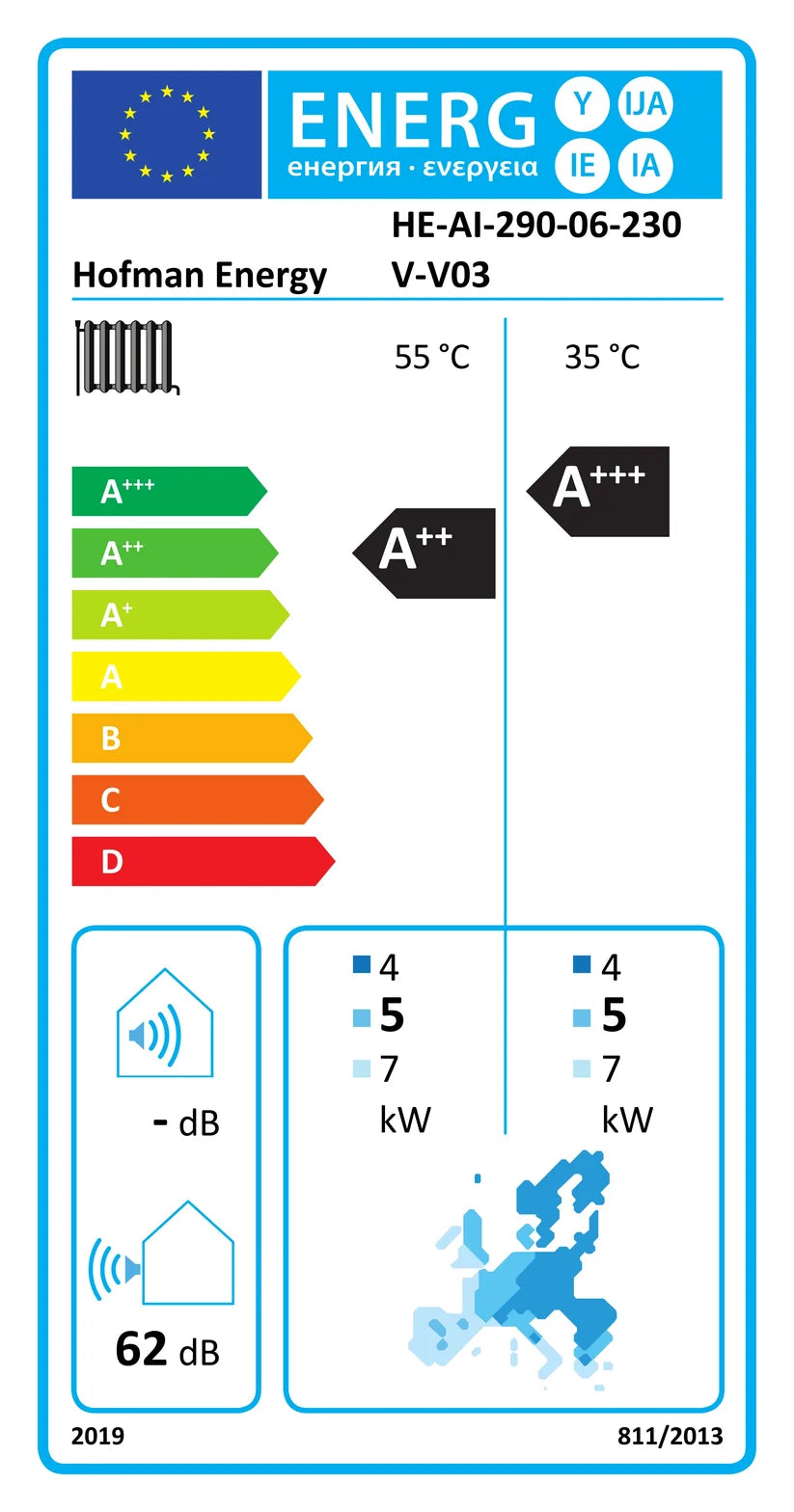 Wärmepumpe AVARMA Luft-Wasser mit Invertertechnik Monoblock R290 6,40kW 230V  HOFMAN-ENERGY